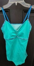 Lululemon Ruched Teal Bali Breeze Built In Bra Tank Top Size 6 - £31.63 GBP