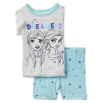 Baby Gap Girls Disney Frozen Dreamers Short Cotton Blue White Sleep Set 18-24M - £13.51 GBP