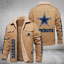 Youth fashion beige winter cotton jacket Mens Cowboys  Salute Service Da... - $88.00