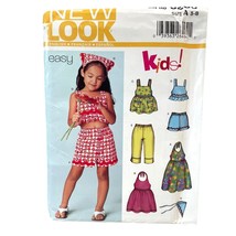 New Look Sewing Pattern 6260 Top Shorts Dress Pants Head Scarf Girls 3-8 - $8.06