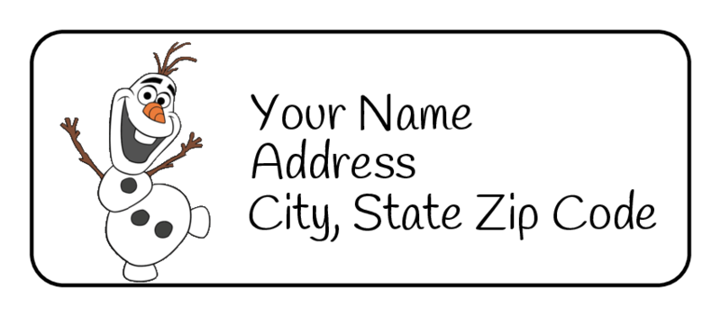 Olaf Return Address Labels, Stickers, Personalized, Disney, Tags, Frozen (30)