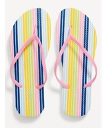 Old Navy Women&#39;s Size 8 Flip Flops Rainbow Vertical Stripes Sandal Beach... - £7.93 GBP