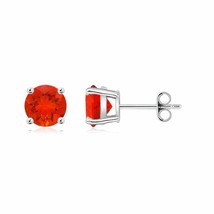 ANGARA 6mm Natural Fire Opal Stud Earrings in Sterling Silver for Women, Girl - £234.75 GBP+