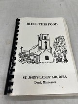 Vintage Church Cookbook Spiral Dent MN St John’s Ladies Aid Dora Bless This Hous - £31.26 GBP
