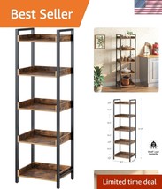 Elegant Narrow Corner Bookshelf - 5-Tier Storage Solution for Stylish Sp... - $1,681.19 MXN