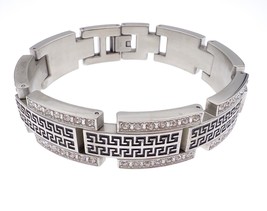 Wristband Cuff Men Bracelet Stainless Steel 17mm 8.5&quot; - £7.90 GBP