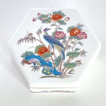 Vintage Wedgwood Kutani Crane Bone China Trinket Box 6 Sided Made in England - £27.37 GBP