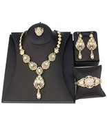 Arabic Bride Jewelry Sets 18k Gold Color Morocco Algeria Necklace Earrin... - $36.38