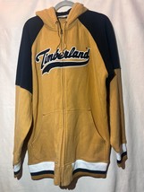 Timberland Mens SZ XL  Mustard &amp; Black Logo Hooded Zip-Up Jacket B15 - $34.64
