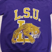 Gildan Heavy Blend LSU Men's Purple Long Sleeve Graphic Sweatshirt Size Small  image 5
