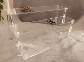 Acrylic Risers Display Stands, 3 Tier Perfume Organizer Display 12L x 3W... - $14.55