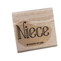 NEW NO INK Stampin Up Mounted Rubber Stamp Niece Word Name - $3.83