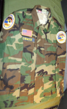 Usgi Bdu Woodland Camouflage Hot Weather Hw Mens Combat Coat Jacket W Patches Lr - £27.90 GBP
