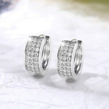 1.50 CT Round Cut Real Moissanite Wedding Huggie Hoop Earrings For Women&#39;s Gift - £103.56 GBP