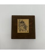 Wall Art Owl On Wooden Plaque Miniature Signed By K.Trower MCM - $186.49 MXN