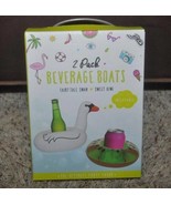 Pool Floaties 2 Inflatable Beverage Drink Holders Swan Kiwi Party Beach ... - £5.58 GBP