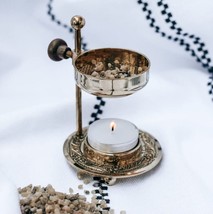 Brass Tealight Candle Holder Burner Loose Incense Burner temple Home Office - £27.39 GBP