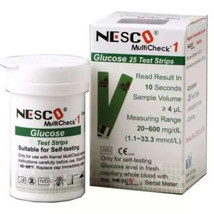Nesco Multicheck Glucose Strips For Glucose Level Check - 25 Test Strips - £17.10 GBP