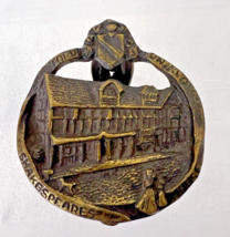 Vintage Brass Tone Shakespeares House Door Knocker 3 x 2.5&quot; Very Detailed - $544.47 MXN