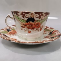 Antique Victorian Royal Albert Crown China Radium Imari Tea Cup &amp; Saucer 1920 - £28.93 GBP