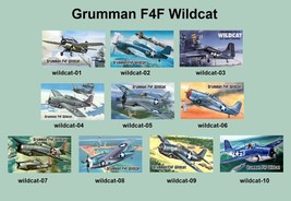 10 Different Grumman F4F Wildcat Warplane Magnets - £78.66 GBP