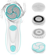 Facial Cleansing Brush Face Scrubber, 4 Brush Heads,Portable Rechargeabl... - $37.99