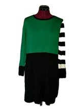 ALFANI Sweater Tunic Women Size Small Striped Side Split Multicolor Color Block - £36.02 GBP