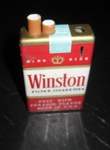 Vintage Classic Winston King Size Cigarettes Hard Pack Gas Butane Lighter - £10.21 GBP