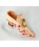 Limoges Box - Floral High Heel Shoe & Gold Buckle - Chamart - Peint Main - $75.00