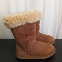 UGG Australia Suede Boots Shearling Lined Classic Tall Rubber Sole Women W 7 - £43.77 GBP