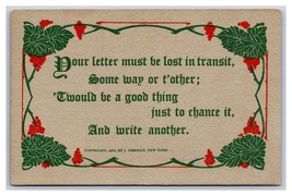 Motto Your Letter Must be Lost Good to Write Another Unused DB Postcard H26 - £3.05 GBP