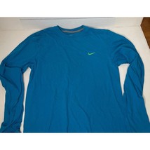 Nike Regular Fit Blue White Swoosh Crewneck Long Sleeve T-Shirt Womens S... - £19.86 GBP
