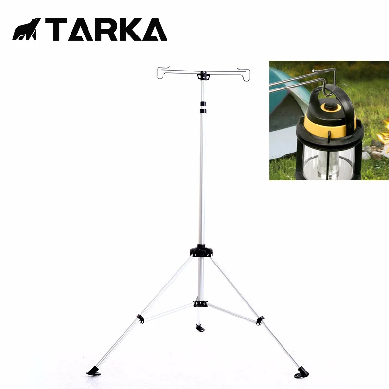 TARKA Upgrade Camping Lantern Stand Foldable Tripod Base Light Hanger Portable - £98.96 GBP