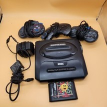 SEGA Genesis Model Mk-1631 - Black With Genuine Sega Accessories &amp; Game PARTS - £23.42 GBP