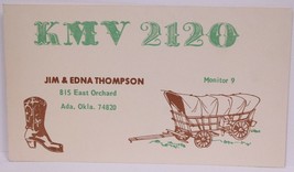 Vintage CB Ham radio Amateur Card KMV 2120 Ada Oklahoma - £3.89 GBP