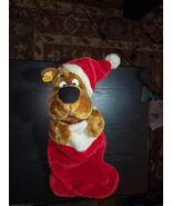 Vintage Scooby Doo Christmas Stocking Singing Talking Gemmy 3D Sings No ... - €18,46 EUR