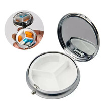 Orysin Pill Container Metal Pill Box Tablet Holder Medicine Round Case - $9.90
