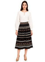 Royal Fashion Inspired Peasant Embroidered White Blouse &amp; High Waisted P... - $106.99