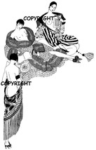 3 Naughty French Ladies In Shawls Mounted Rubber Stamp - £6.68 GBP