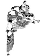 3 NAUGHTY FRENCH LADIES IN SHAWLS mounted rubber stamp - €7,38 EUR