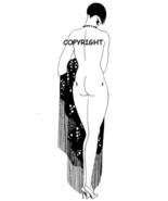 NUDE LADY WITH FRINGED SHAWL mounted rubber stamp - €7,82 EUR