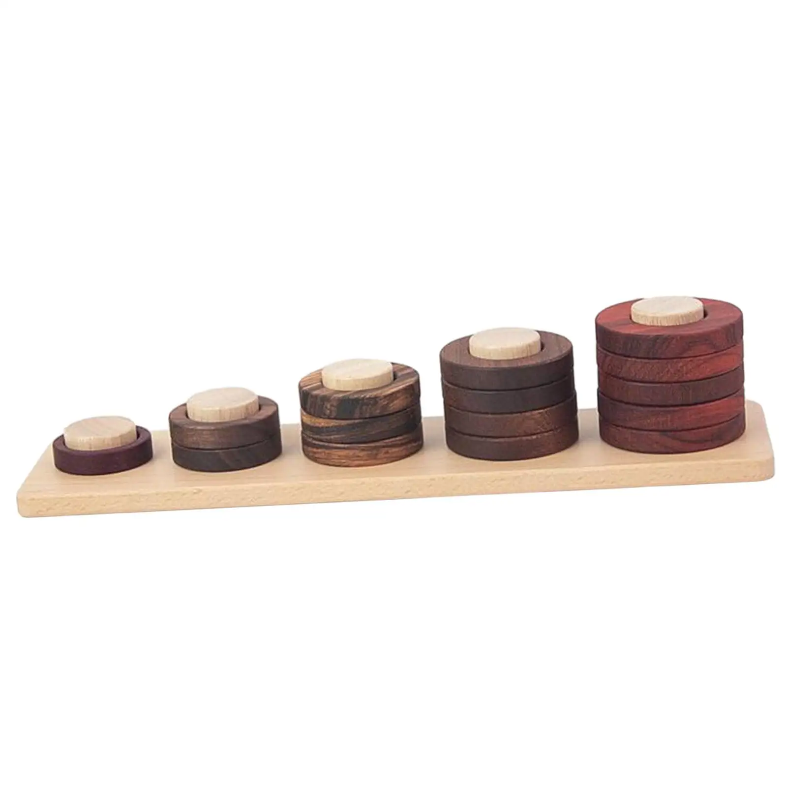 Wooden Stacking Toys Sensory Toys Fine Motor Skills Round Blocks Educational - £20.58 GBP