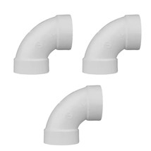Lot of 3 Charlotte Pipe PVC DWV Fitting Schedule 40 2&quot; 90-Degree Hub x H... - $222.22 MXN