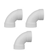 Lot of 3 Charlotte Pipe PVC DWV Fitting Schedule 40 2&quot; 90-Degree Hub x H... - $11.87