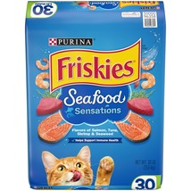 Purina Friskies Seafood Sensations Dry Cat Food, Salmon, Tuna &amp; Shrimp 3... - £20.87 GBP