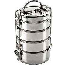 Handmade Stainless Steel Bento Traditional Tiffin Box Lunch Box Clip Car... - £16.13 GBP