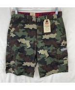 Levis Youth XX Cargo Shorts Size 16 Camo Green Adjustable Waistband Stretch - €14,01 EUR