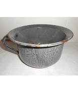 Grey Swirl Enamelware Chamber Pot for Child&#39;s Potty Chair Flower Pot Hom... - £11.00 GBP