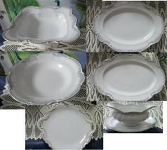 HUTSCHENREUTHER SYLVIA gold/ platinum BOWLS  OVAL ROUND  TRAYS GRAVY BOA... - £42.68 GBP+