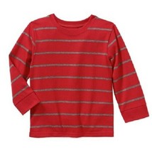 Garanimals Toddler Boy Long Sleeve Striped Tee Red and Gray Size 2T NWT - $6.57